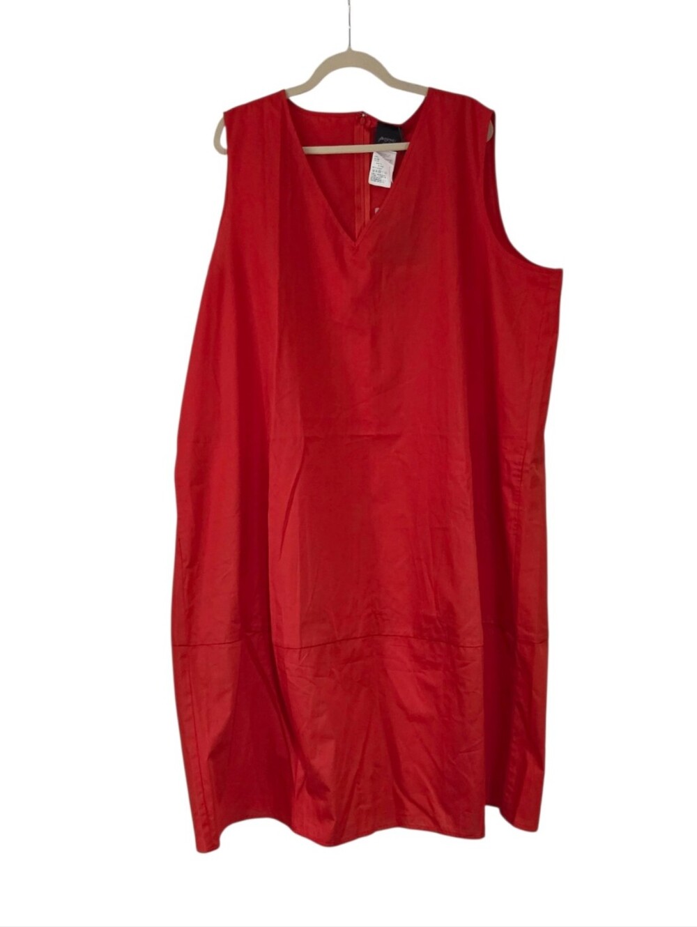 Marina Rinaldi Persona Dogma Red Cotton Poplin Dress Size 22W NWT